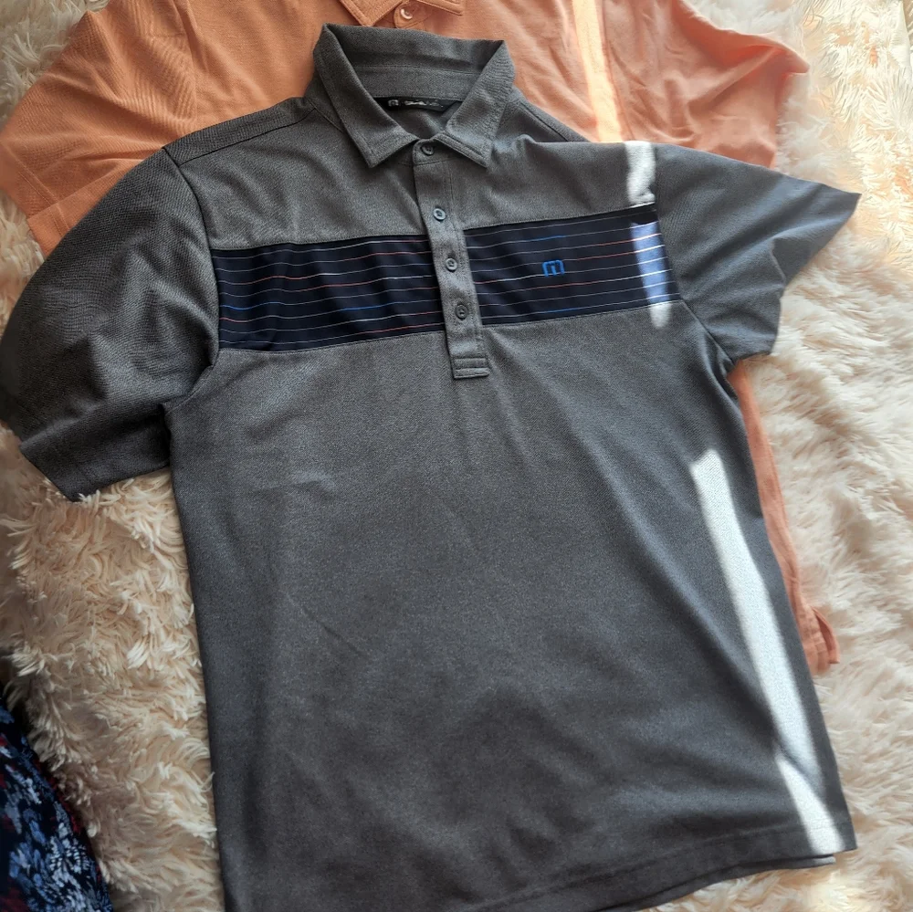 Men's Gray and Orange Polo Shirts Bundle